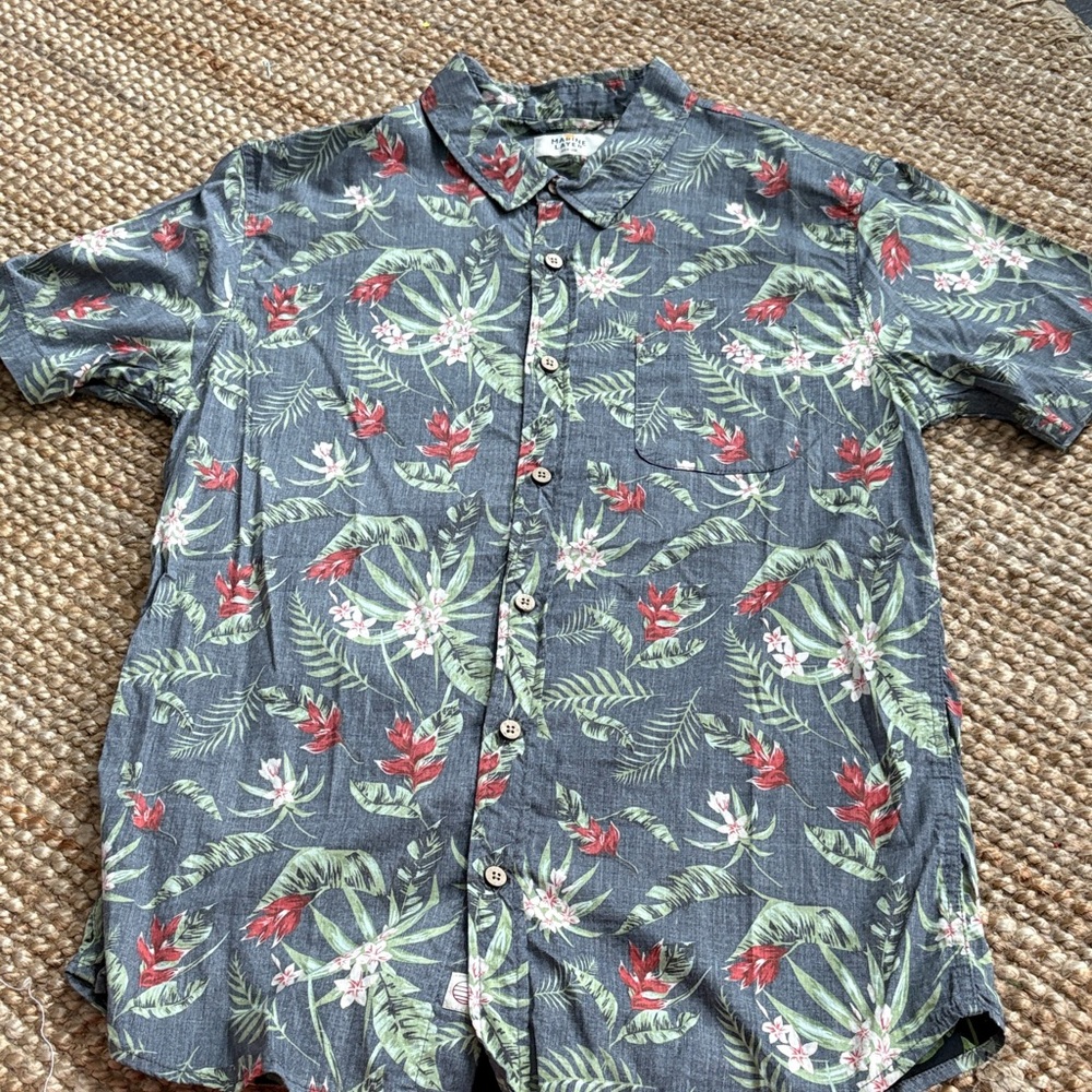 Tommy Bahama Gray Floral Men's Shirt